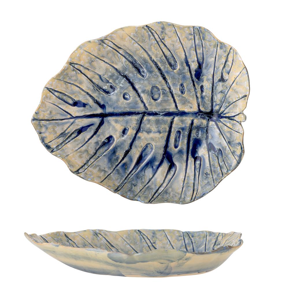 Bloomingville Rowan Servierplatte blau Steingut 32,5x26,5 cm