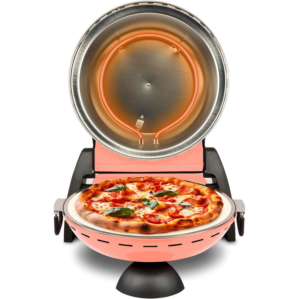 G3Ferrari Pizzaofen Delizia Anniversary - Special Edition bis 400 ° C mit Wendestein, Pizzacutter und Pizzaschaufel Coral