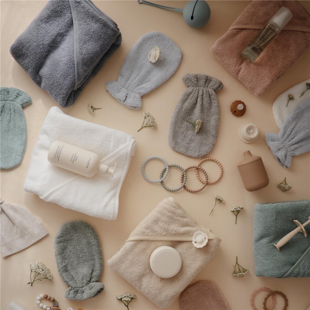 Mushie Baby-Kapuzenhandtuch, Tradewinds, aus 100% Bio-Baumwolle