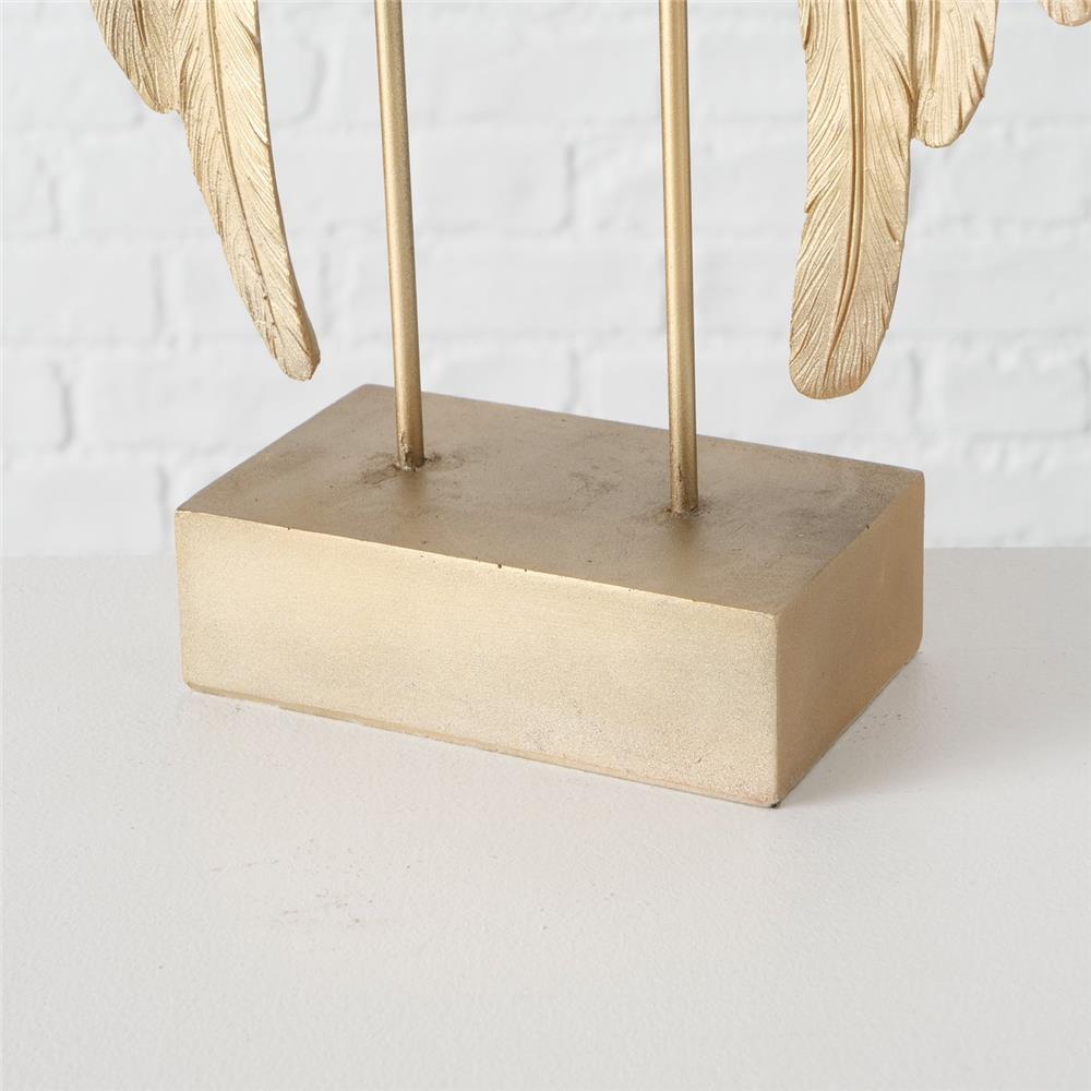 BOLTZE Dekoaufsteller Cosmo Engelsflügel mit Stand 38 cm Gold Elegantes Design