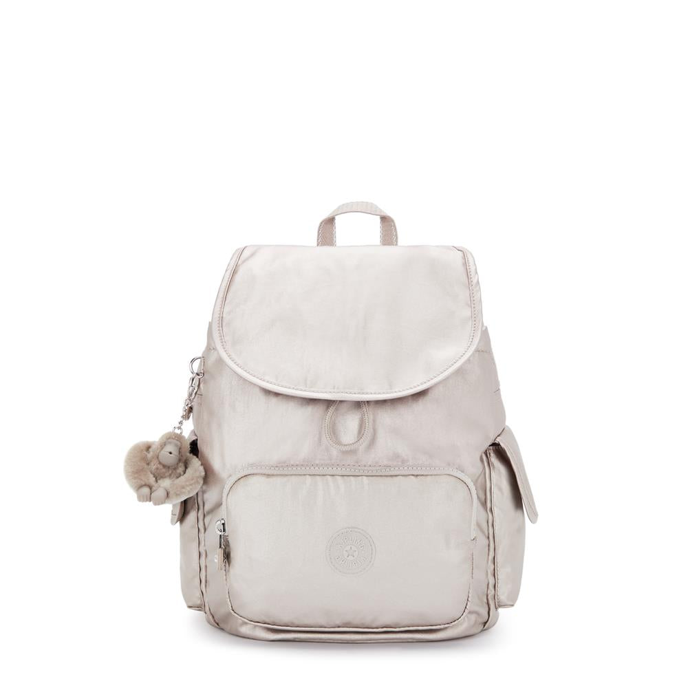 Kipling CITY PACK S, Kleiner Rucksack, Metallic Glow (beige), 9L, Kompakt & Stylisch