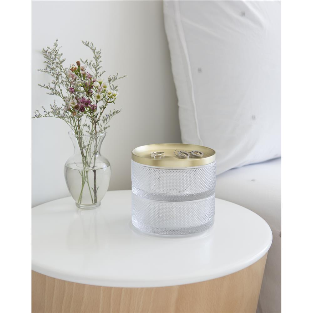 Umbra Tesora Schmuckkasten Stapelbare Schmuckdose zur Aufbewahrung Messing Glas