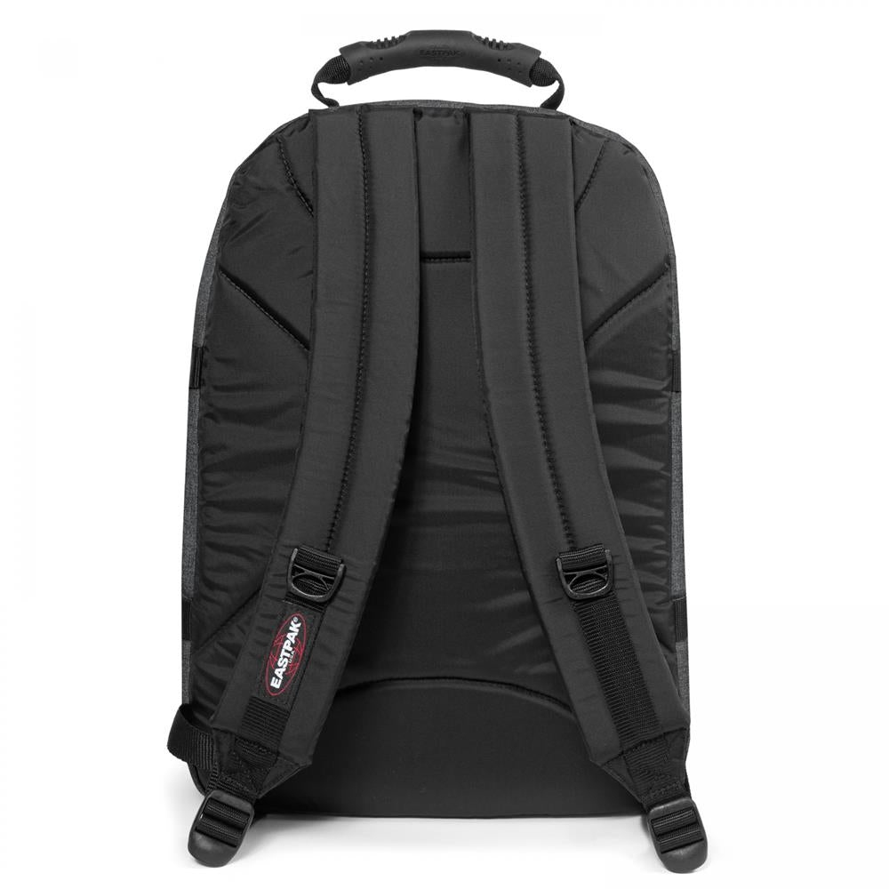 Eastpak PROVIDER, Großer Rucksack, Black Denim (grau), 33L, mit Flaschenhalter und Laptopfach
