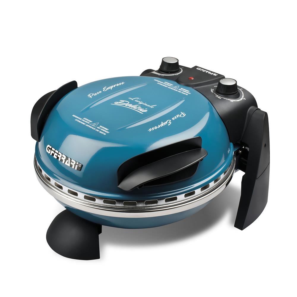 G3Ferrari elektrischer Pizzaofen Delizia 1200 W für Pizza Ø 31cm blau Pizzamaker mit feuerfestem Naturstein