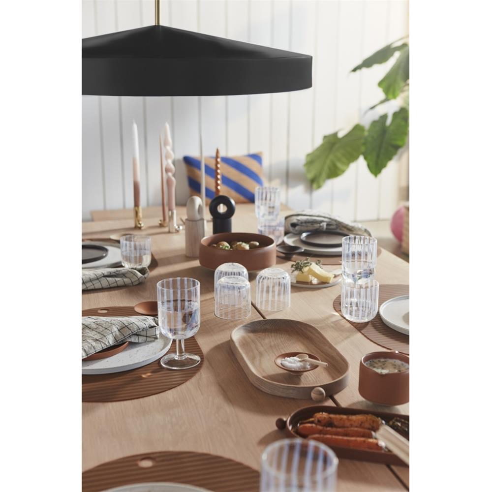 OYOY Hatto Pendelleuchte groß, Schwarz, Hängelampe aus Metall mit Messingdetails und Stoffkordel