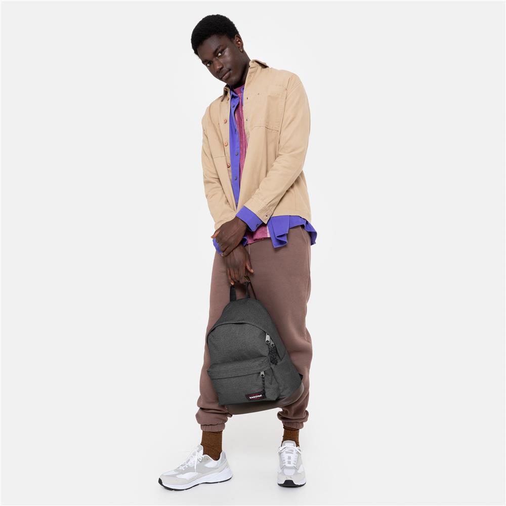 Eastpak WYOMING, Rucksack, Black Denim (grau), 24L, mit Leder-Unterseite