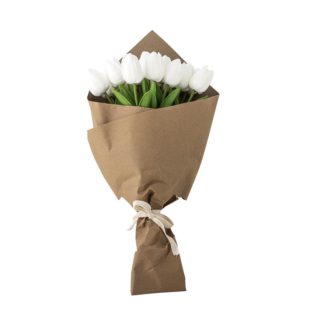Bloomingville Tulip Blumenstrauß Tulpen in Weiß Kunstblumen Deko Strauß 32 cm