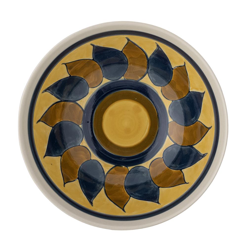 Bloomingville Heikki Schale – handbemalte Steingutschale in Braun, Ø 19 cm, 700 ml