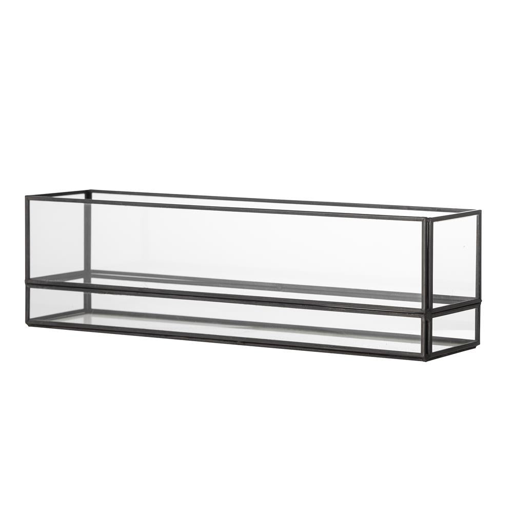 Bloomingville Filula Teelichthalter – Schwarzer Glasrahmen für moderne Winterdeko