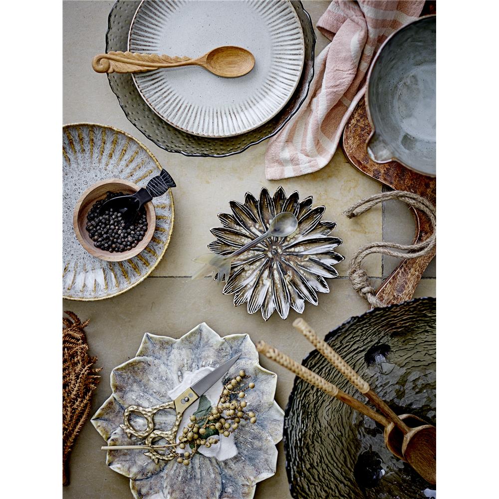 Bloomingville Fleur Teller, Natur, 22cm, Steingut, dänisches Design