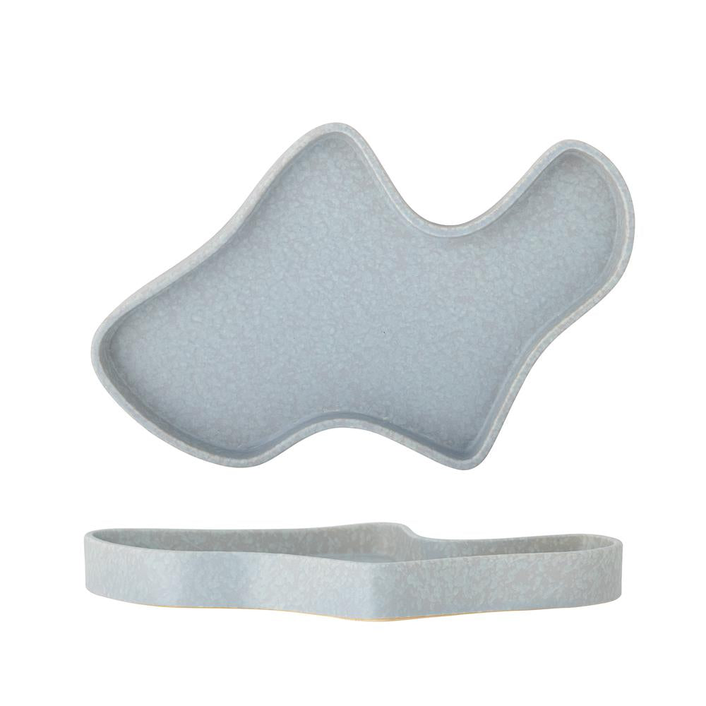 Bloomingville Lakey Tablett, Blau, Steingut L32xH3xW21,5 cm