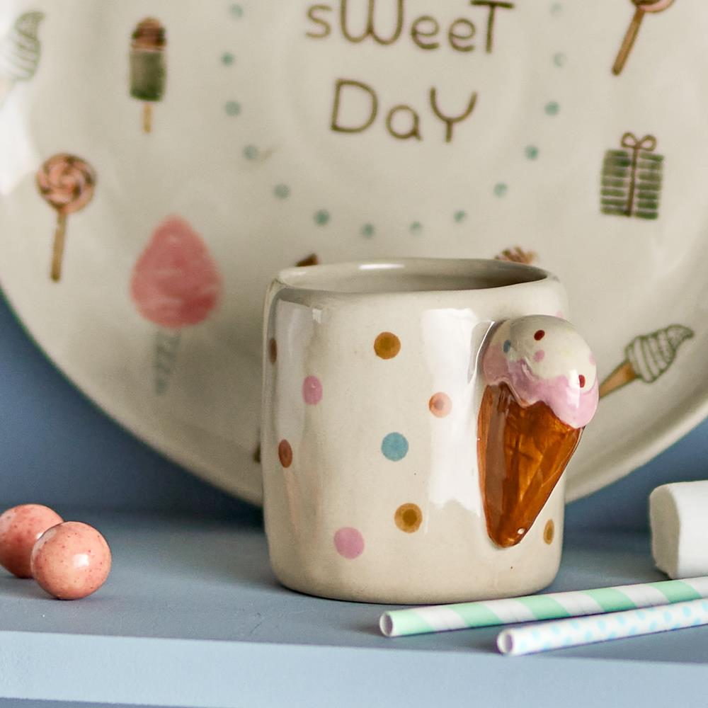 Bloomingville MINI Creamy Tasse Natur Steingut 255ml Kindertasse