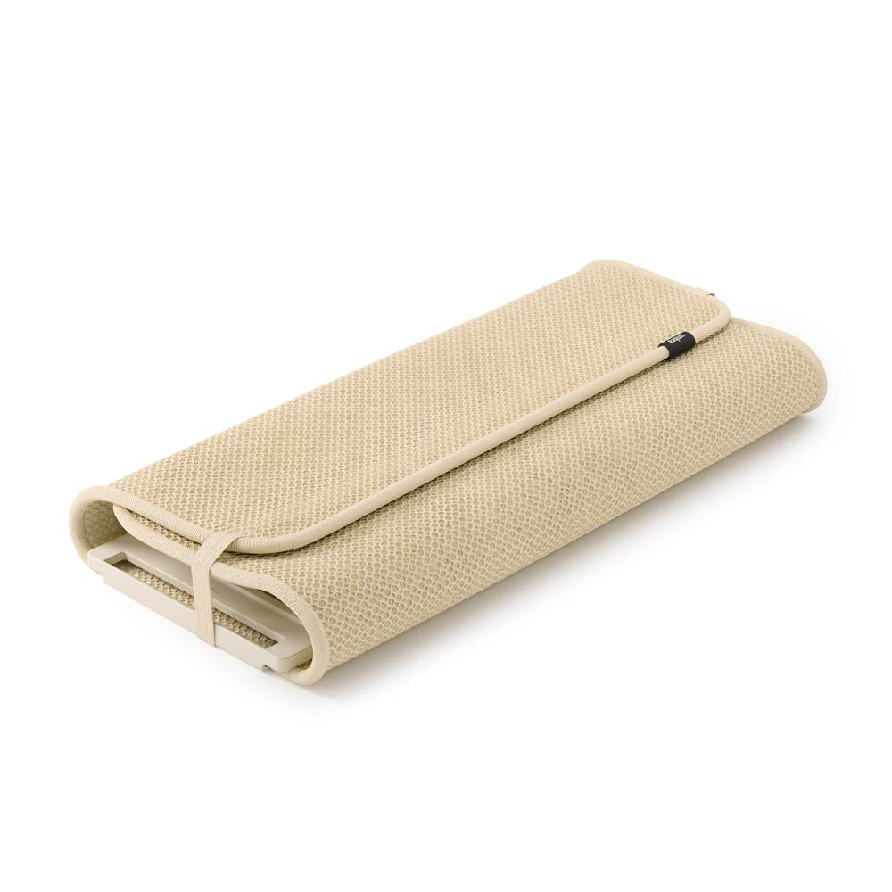 Umbra Udry Geschirr Abtropfgestell und Mikrofaser Abtropfmatte, Faltbar, Platzsparend, 61 x 45 cm, in Beige