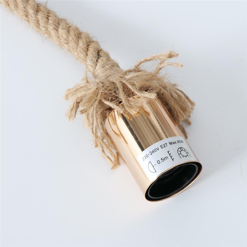 BOLTZE Tischleuchte Toko Glühbirne am Tau Braun Jute-Seil 3m ohne Leuchtmittel