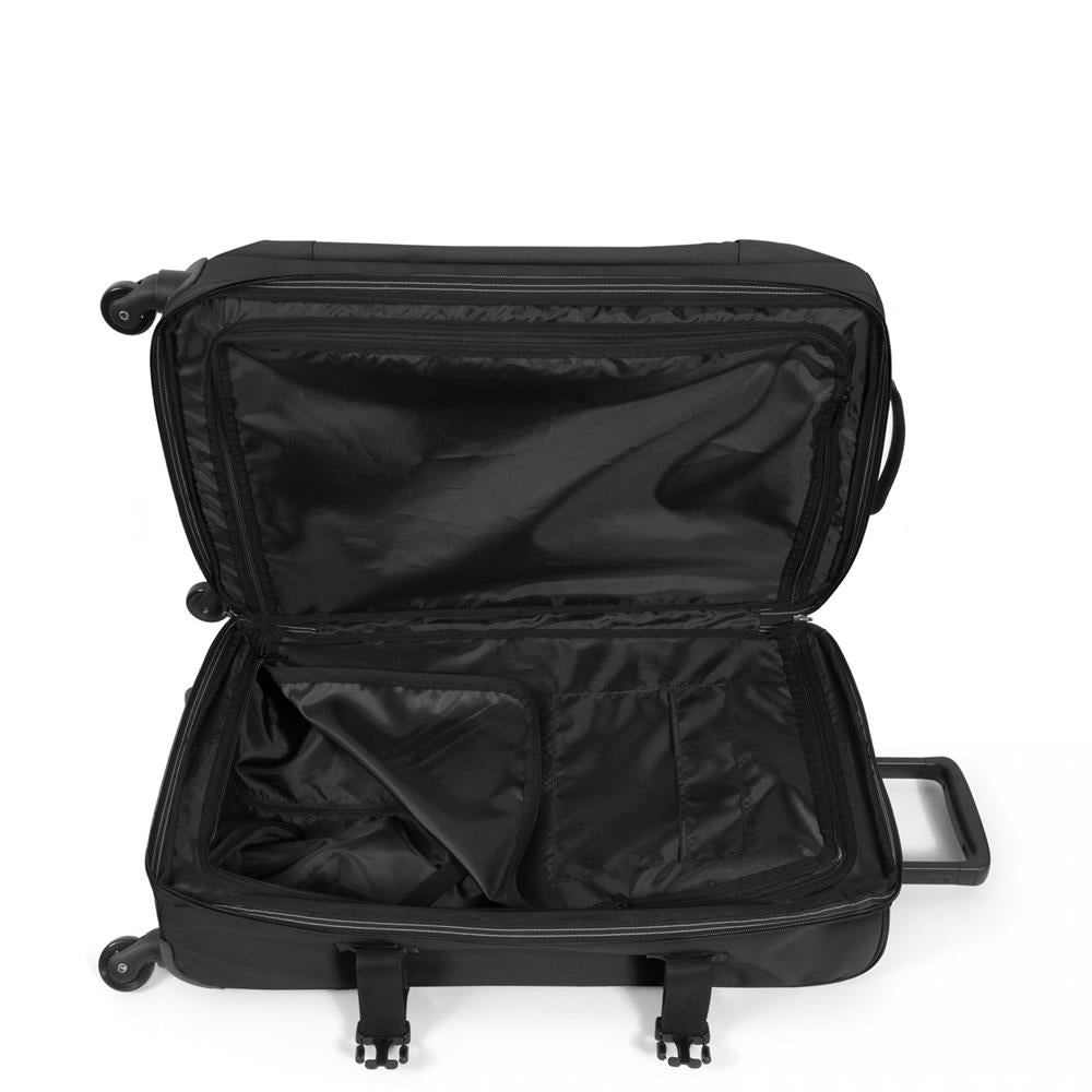 Eastpak TRANS4 S, Kleiner Reisetrolley, Black (schwarz), 44L, Rollkoffer mit 4 Rädern und TSA-Schloss