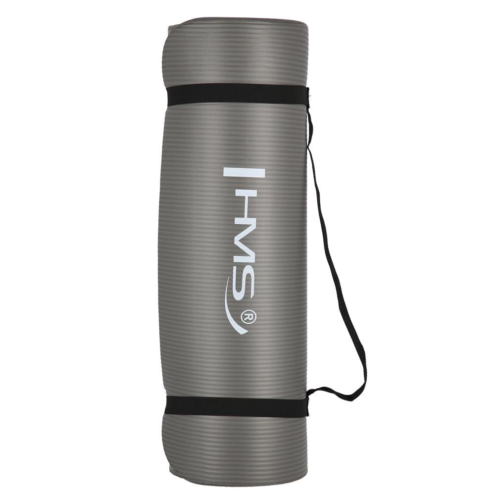 Yogamatte 183 x 61 x 1,5 cm Fitnessmatte Grau Gymnastikmatte rutschfest | HMS YM04