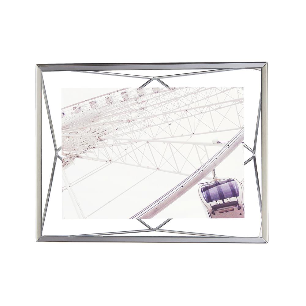 Umbra Prisma Geometrischer Bilderrahmen 23 x 18 x 7 cm zum Aufhängen oder Aufstellen Chrom Silber