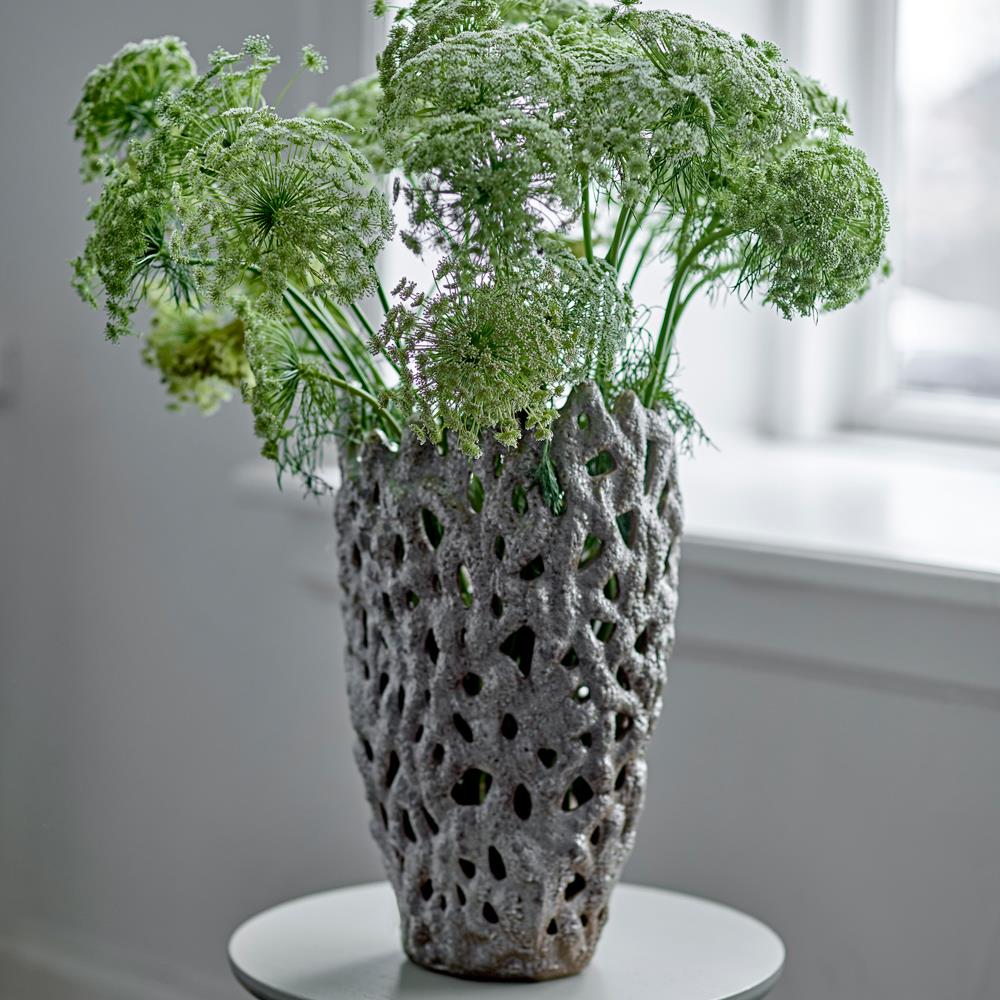 Bloomingville Eunice Deko-Vase Weiß Steingut 22,5x37cm