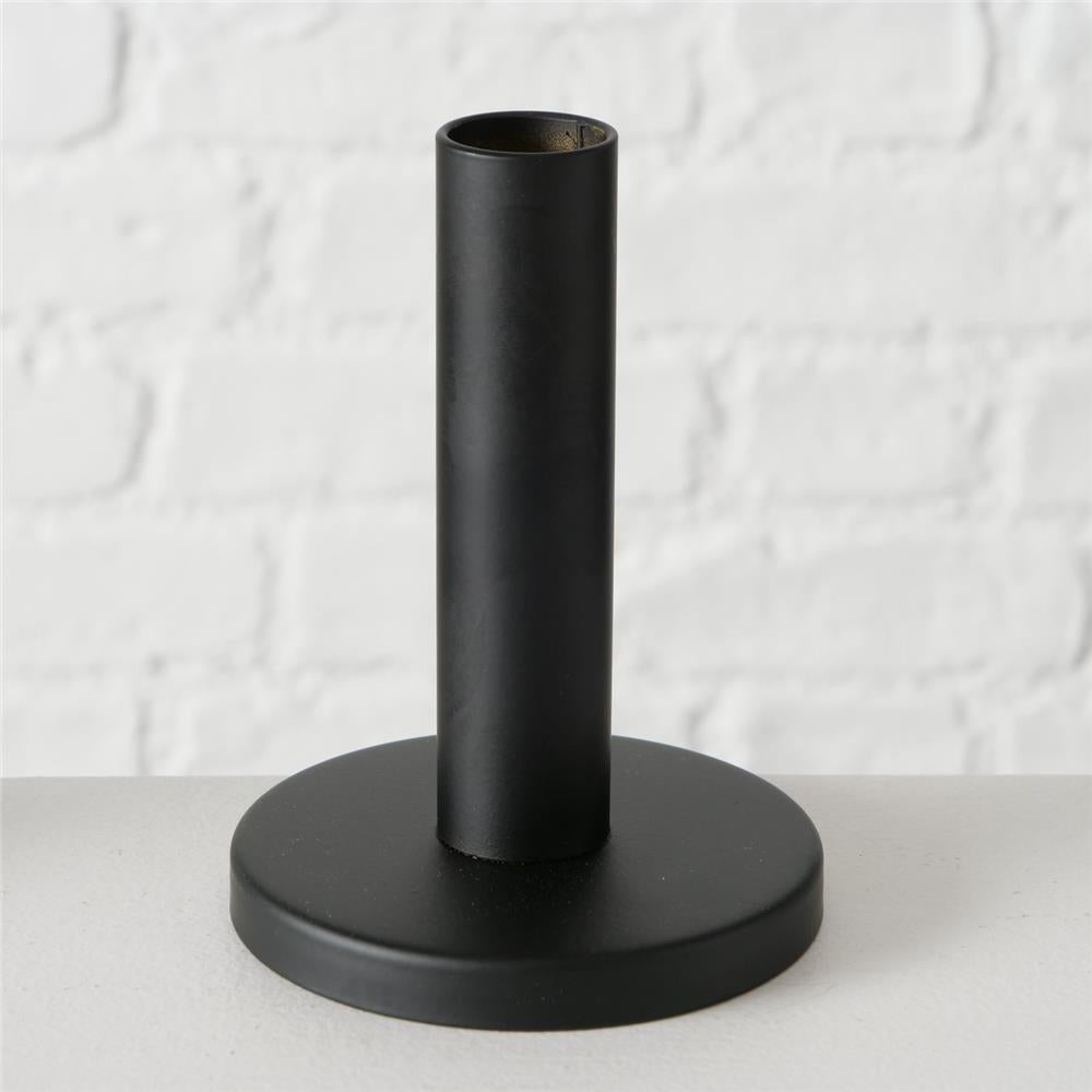 BOLTZE Kerzenleuchter Malko 3er Set Schwarz Metall Kerzenhalter Kerzenständer für Stabkerzen