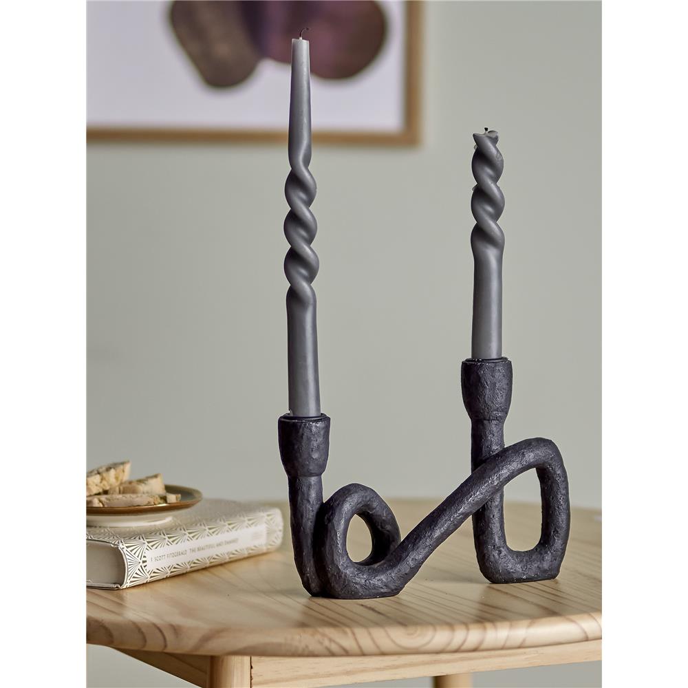 Bloomingville Mashel Kerzenhalter Schwarz Polyresin Kerzenständer modern dänisches Design