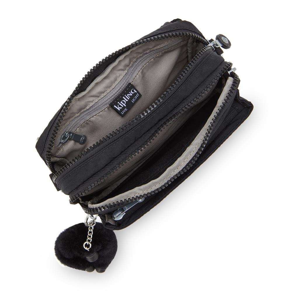 Kipling ABANU MULTI, 2-in-1-Crossbody- und Bauchtasche, Black Noir (schwarz), Schultertasche