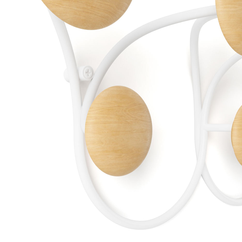 Umbra Dotsy Wandgarderobe dekorative Garderobenleiste mit 7 Haken in Weiß/Natur