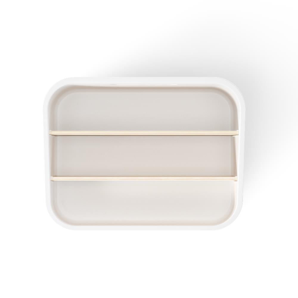 Umbra Bellwood Vorratsschrank Organizer mit 3 Fächern, Aufbewahrungsbehälter in Weiß/Natur