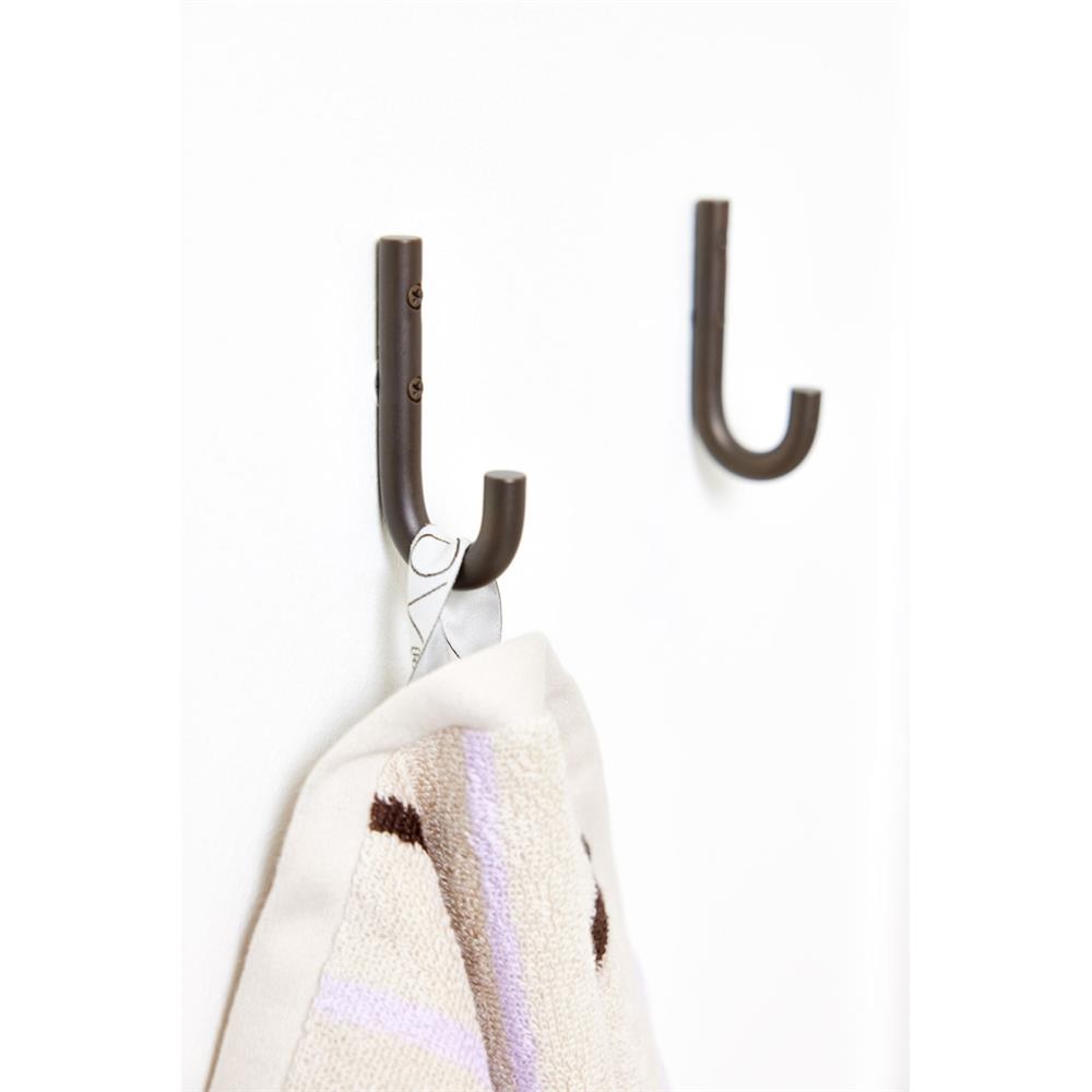 OYOY Pieni Schlichte Haken 2er Set Handtuchhalter in Bronze-Braun aus Edelstahl