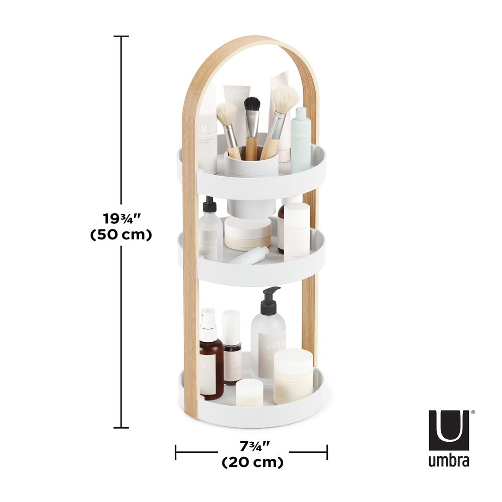 Umbra Bellwood 3-stufiger Kosmetik/Makeup Organizer in Weiß/Natur