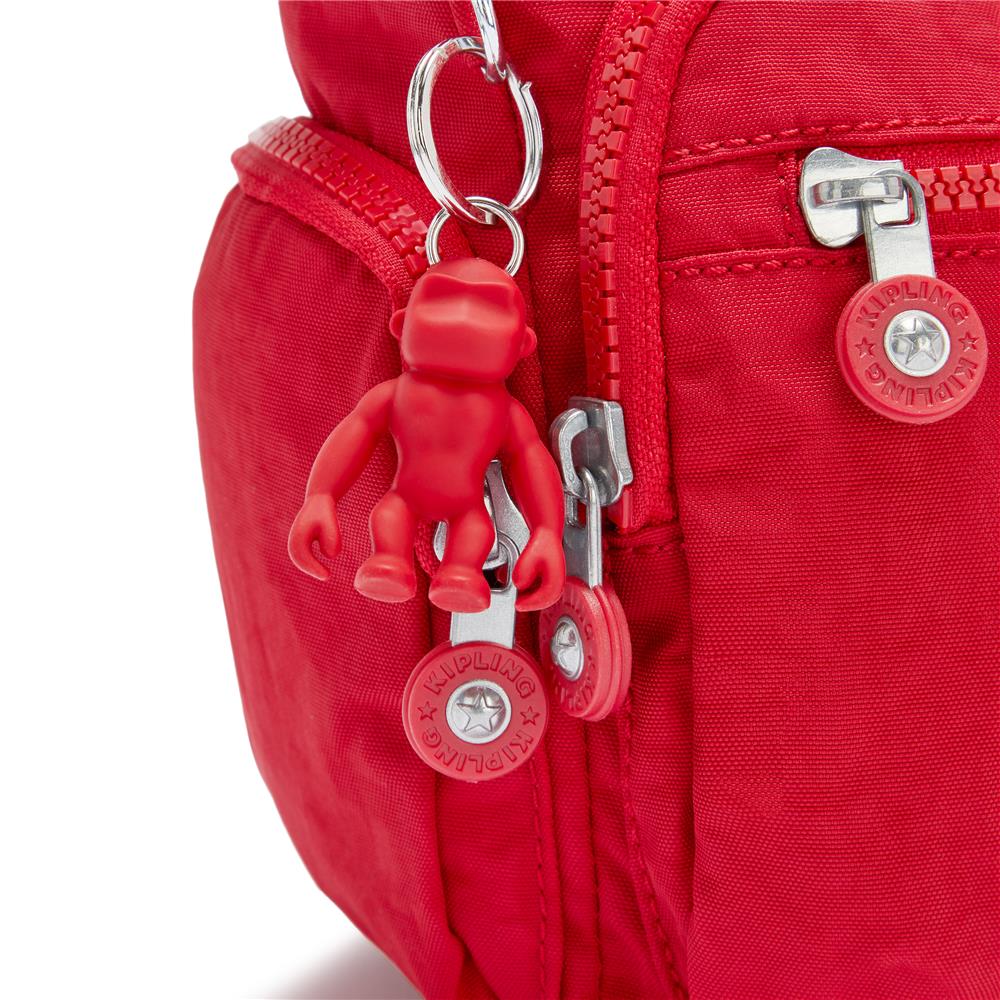 Kipling GABBIE S Kleine Umhängetasche in Rot Schultertasche mit vielen Fächern