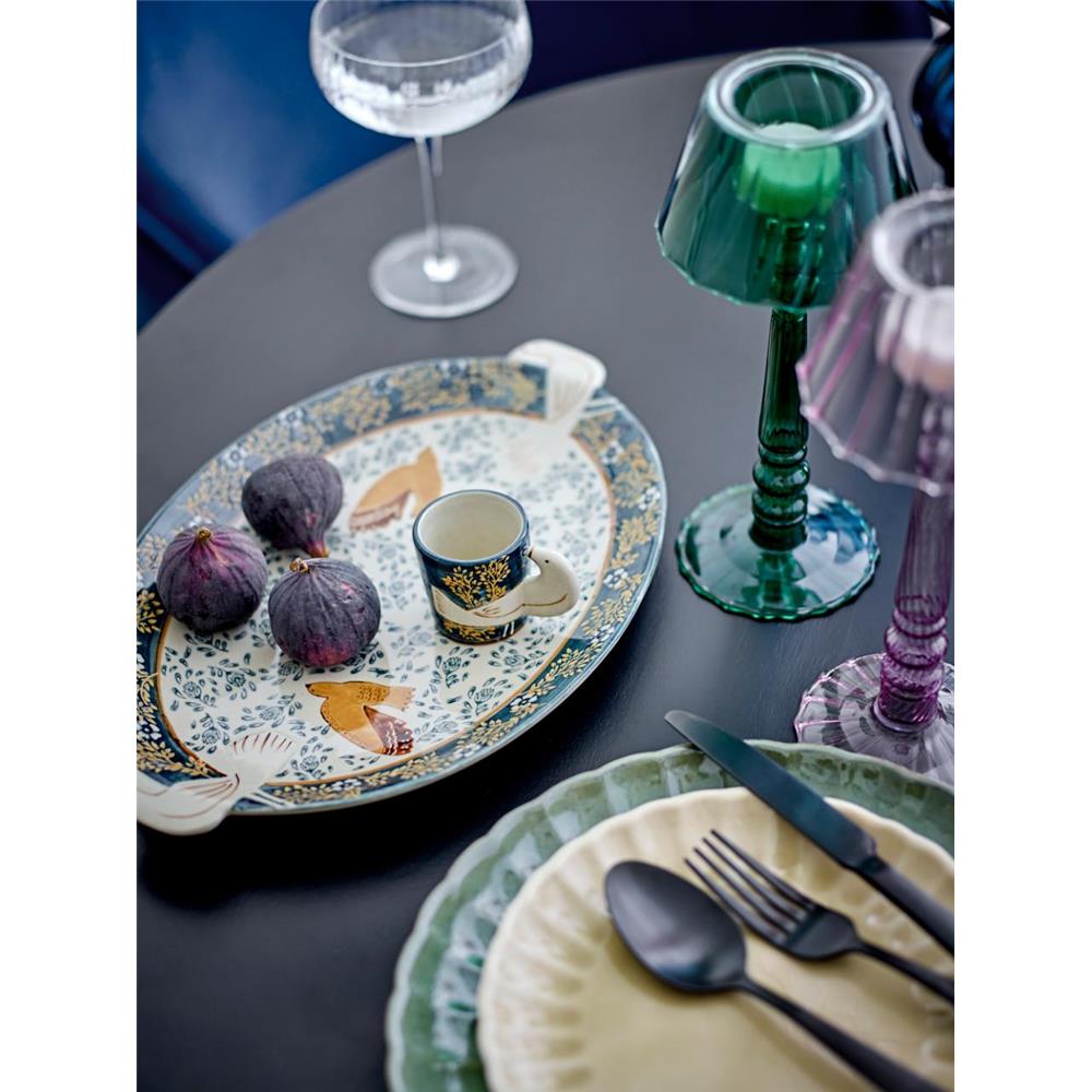 Bloomingville Latina Teller, Grün, 27 cm, Steingut, Speiseteller, dänisches Design