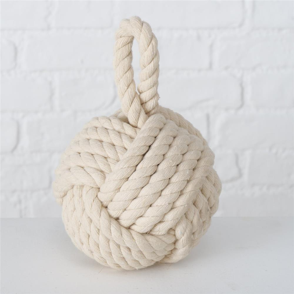 BOLTZE Türstopper als Knoten Zuber in Beige 23x15cm aus Jute mit praktischer Schlaufe