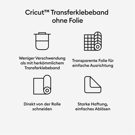 Cricut Transferklebeband ohne Trägerfolie, 1 Rolle Transferfolie 33cm x 4,6m