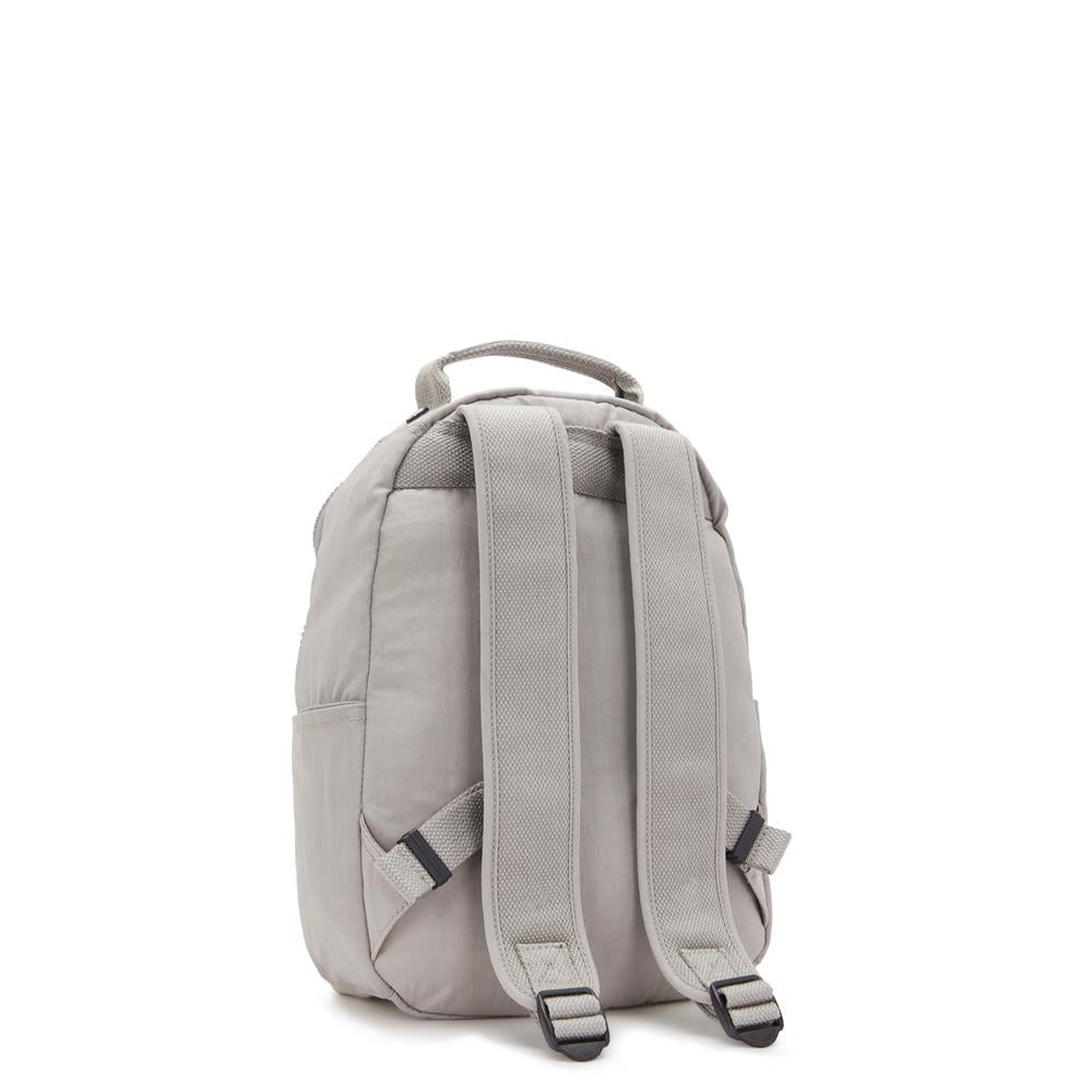 Kipling SEOUL S, Kleiner Schulrucksack mit 11-Zoll-Tabletfach, 14L, Grey Gris (grau)