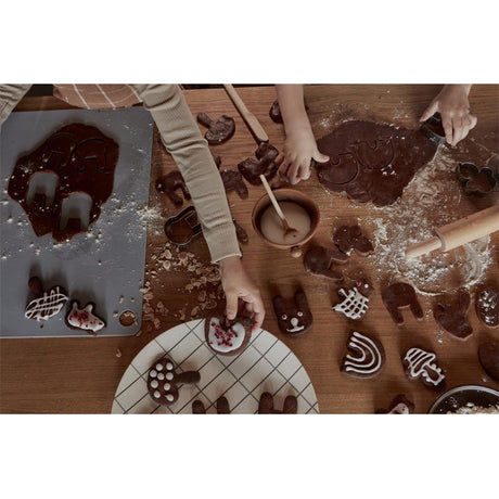 OYOY Dotto Tischset, 2er Set, 45 x 34 cm, Grau, Unterlage aus Silikon