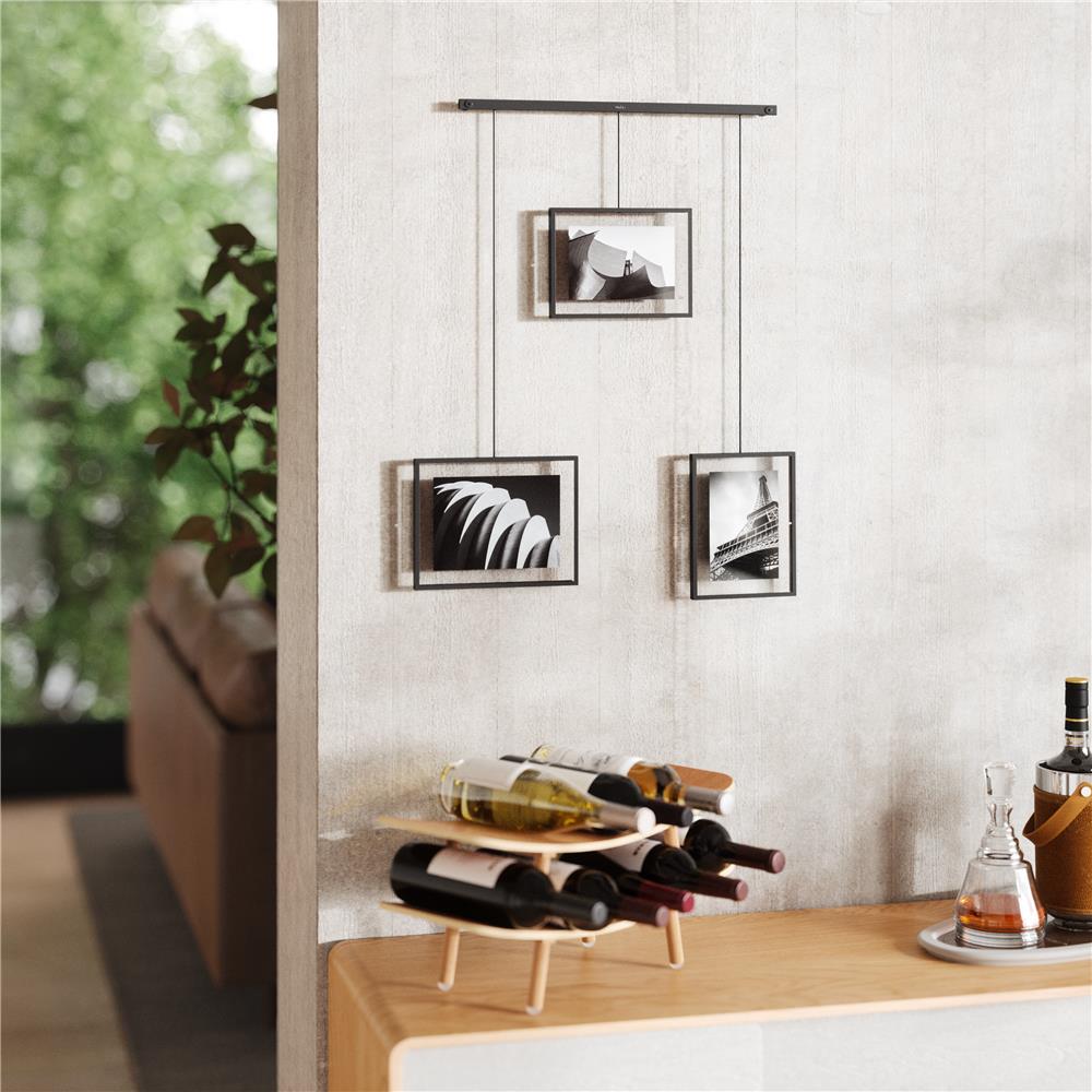 Umbra Exhibit Foto Collage Bilderrahmen, für 3 Fotos (2x 10x15cm und 1x 13x18cm), in Schwarz