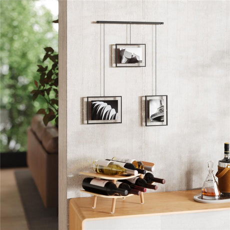 Umbra Exhibit Foto Collage Bilderrahmen, für 3 Fotos (2x 10x15cm und 1x 13x18cm), in Schwarz