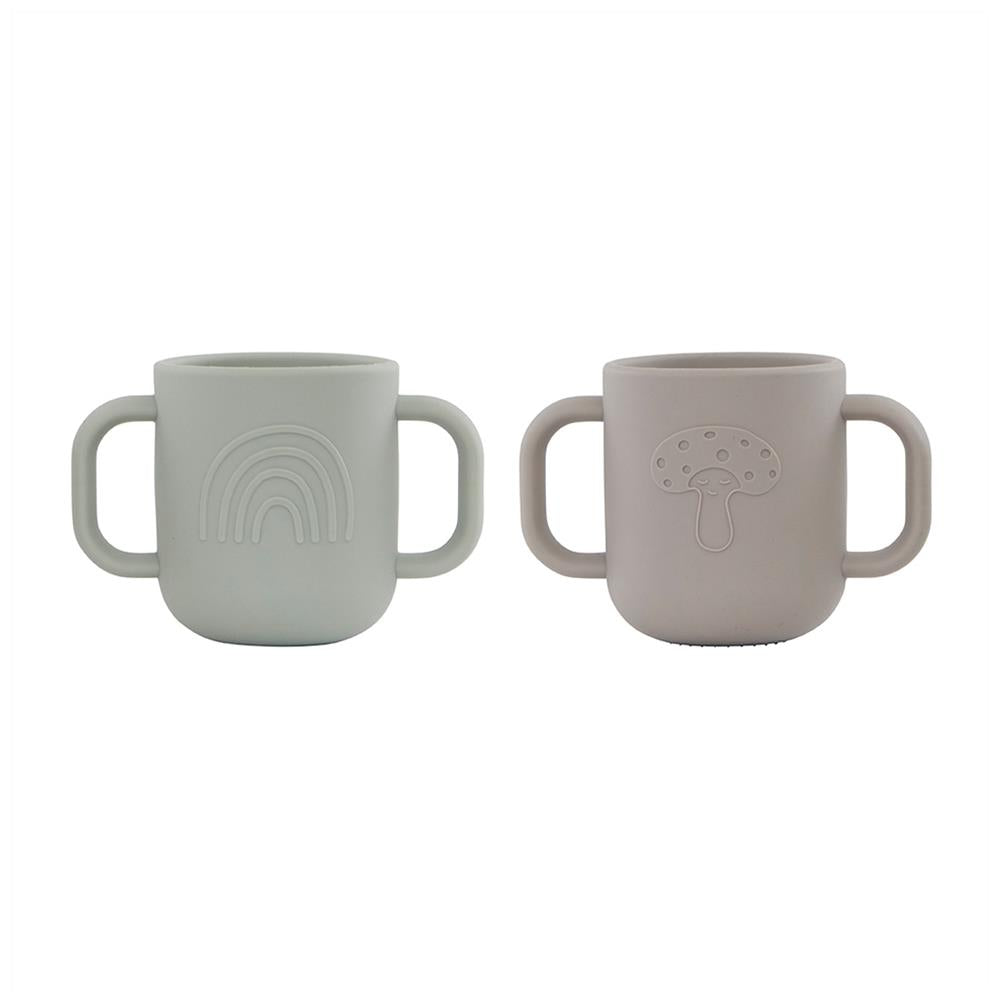 OYOY Mini - Kappu Trinkbecher 2er Set, Clay/Pale Mint, Silikon