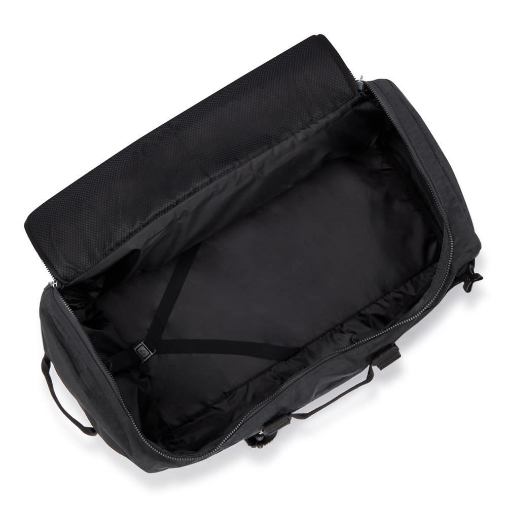 Kipling JONIS M, Mittelgroßer umwandelbarer Rucksack, Black Noir (schwarz), 62L, Sporttasche