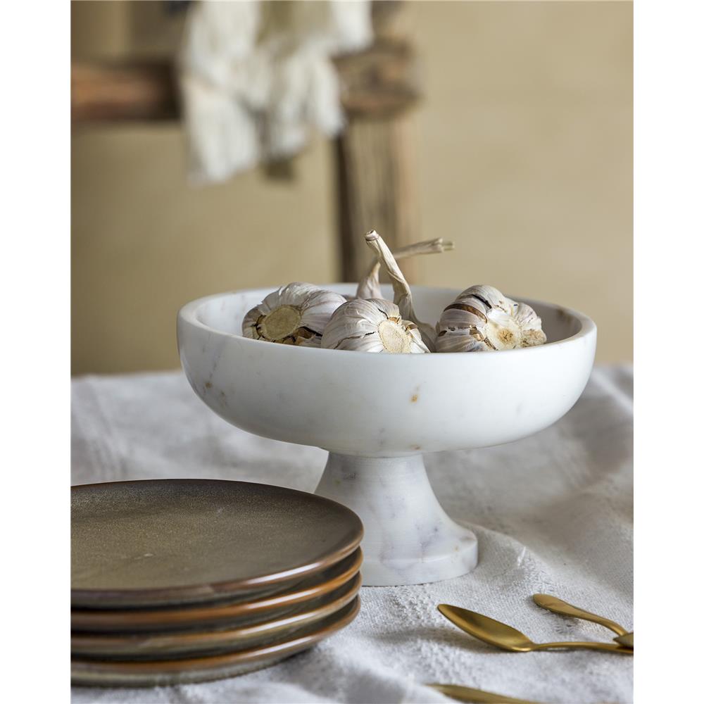 Bloomingville Eris Schale mit Fuß Marmor Weiß 20,5 x 11,5 cm