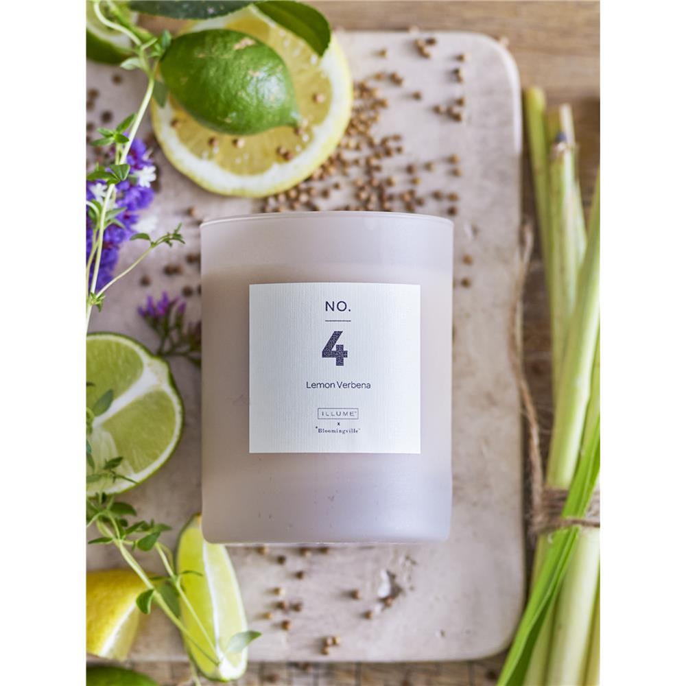 Bloomingville NO. 4 - Lemon Verbena Duftkerze, Natur, Natürliches Wachs, 210 G. - 50 Hour - Gift box - D8xH10 cm