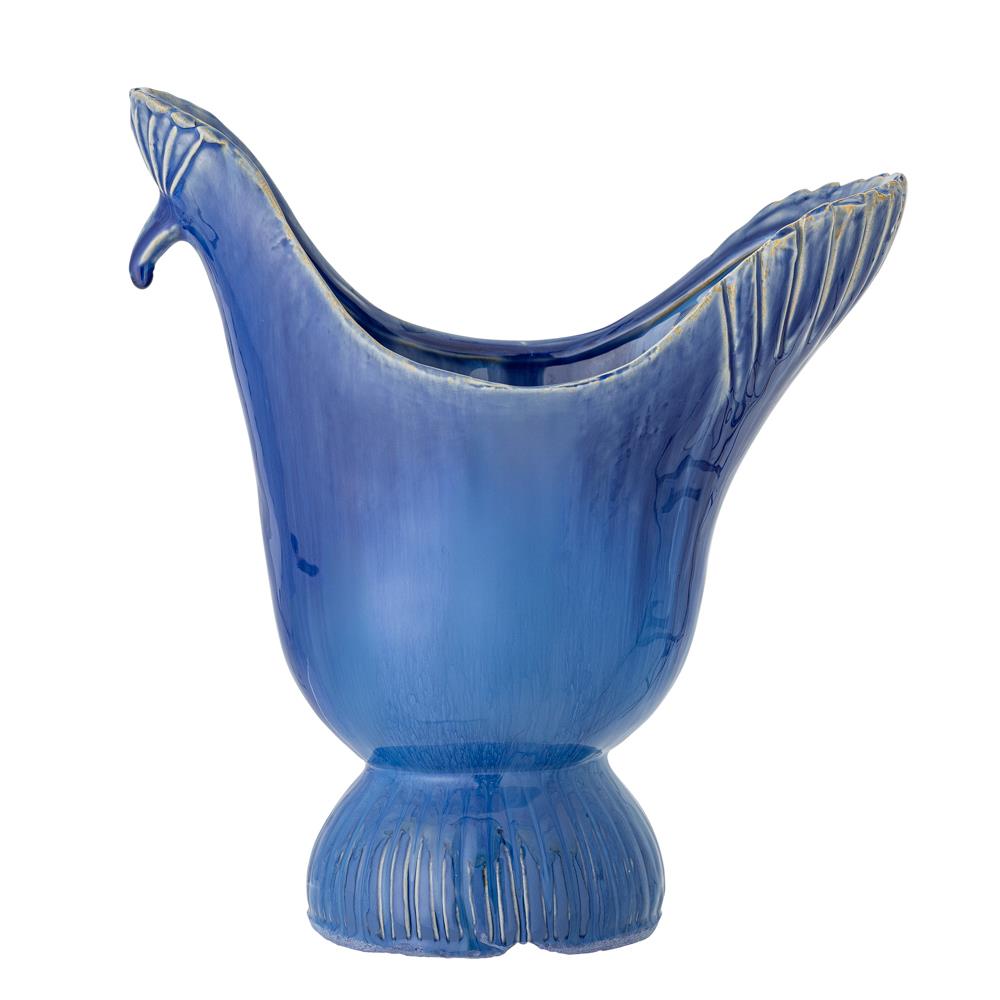 Bloomingville Wylie Vase Pfau Steingut blau L26xH29xB15 cm