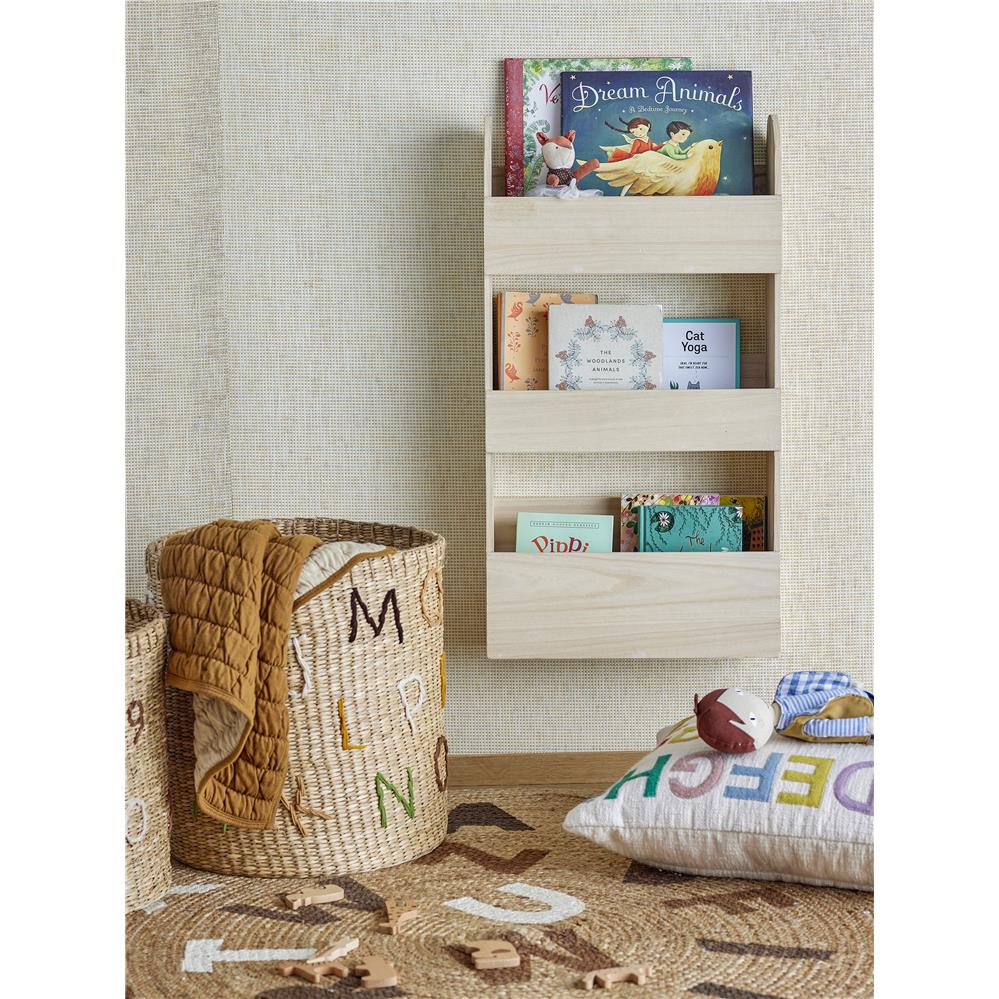 Bloomingville MINI Moris Regal Natur Paulowniaholz schmales Küchenregal Kinderzimmerregal