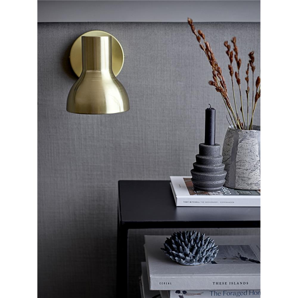 Bloomingville Kerzenhalter, in Schwarz, aus Steingut, D7xH9cm, dänisches Design