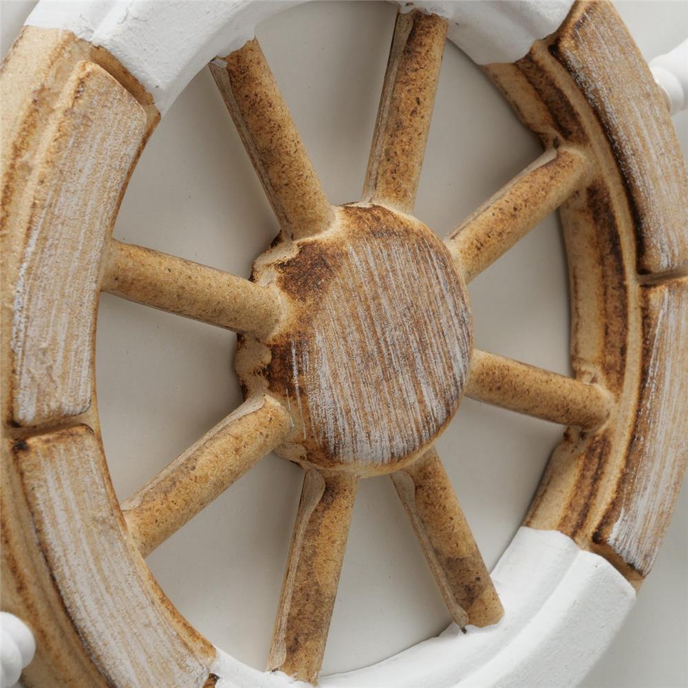 BOLTZE Wanddeko Nautilus Steuerrad 30cm Holz Wanddekoration Maritimes Design