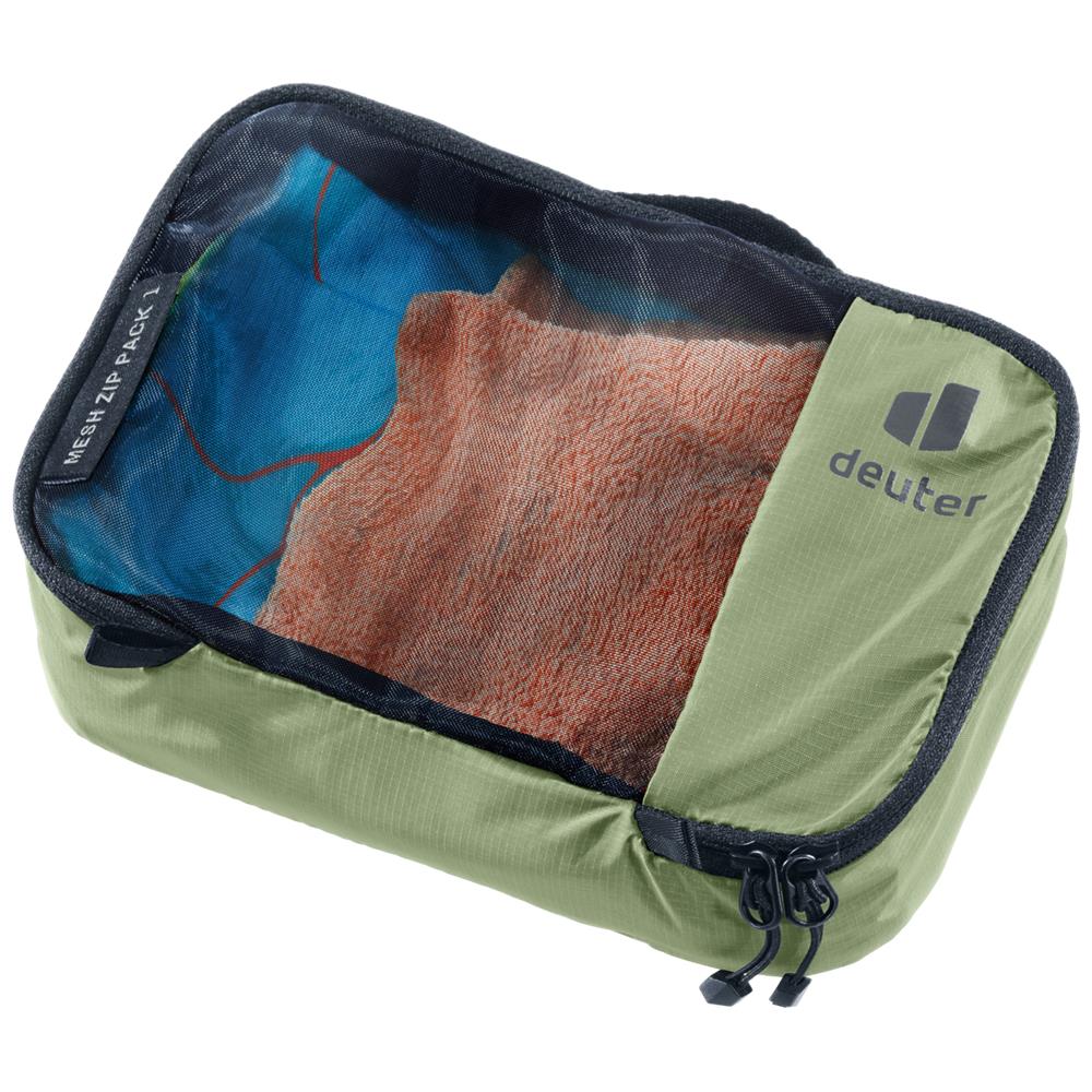 deuter Mesh Zip Pack 1, Packsack, grove (grün), 1L, Packtasche, Kofferorganizer