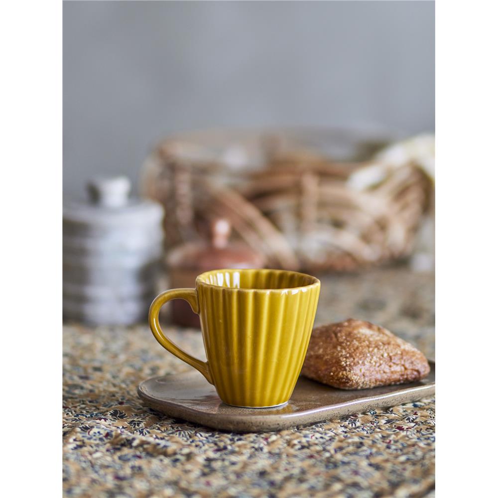 Bloomingville Latina Becher, Gelb, Steingut, 220 ml, Tasse, dänisches Design