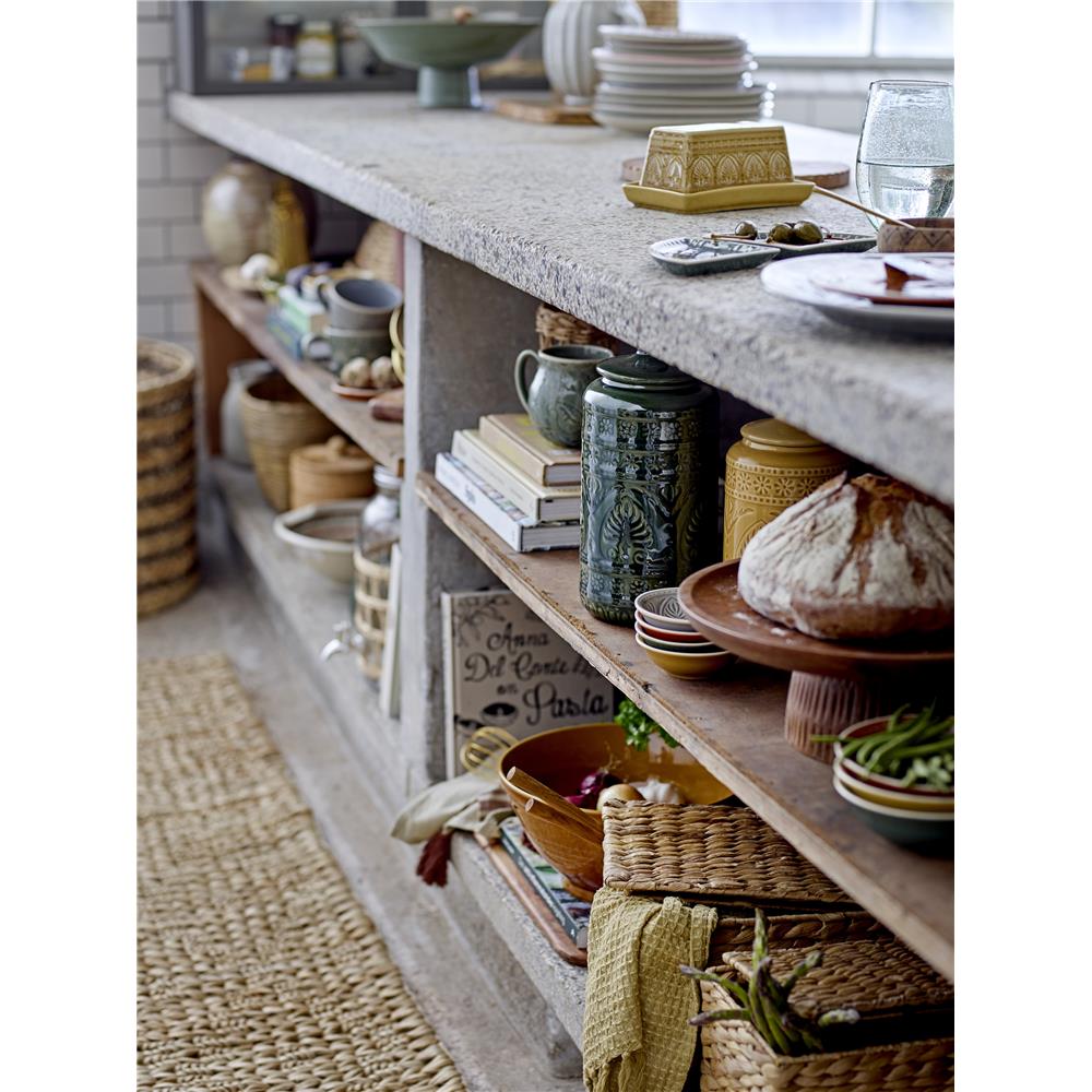 Bloomingville Rani Butterdose Gelb Steingut mit Crackle-Glasur dänisches Design