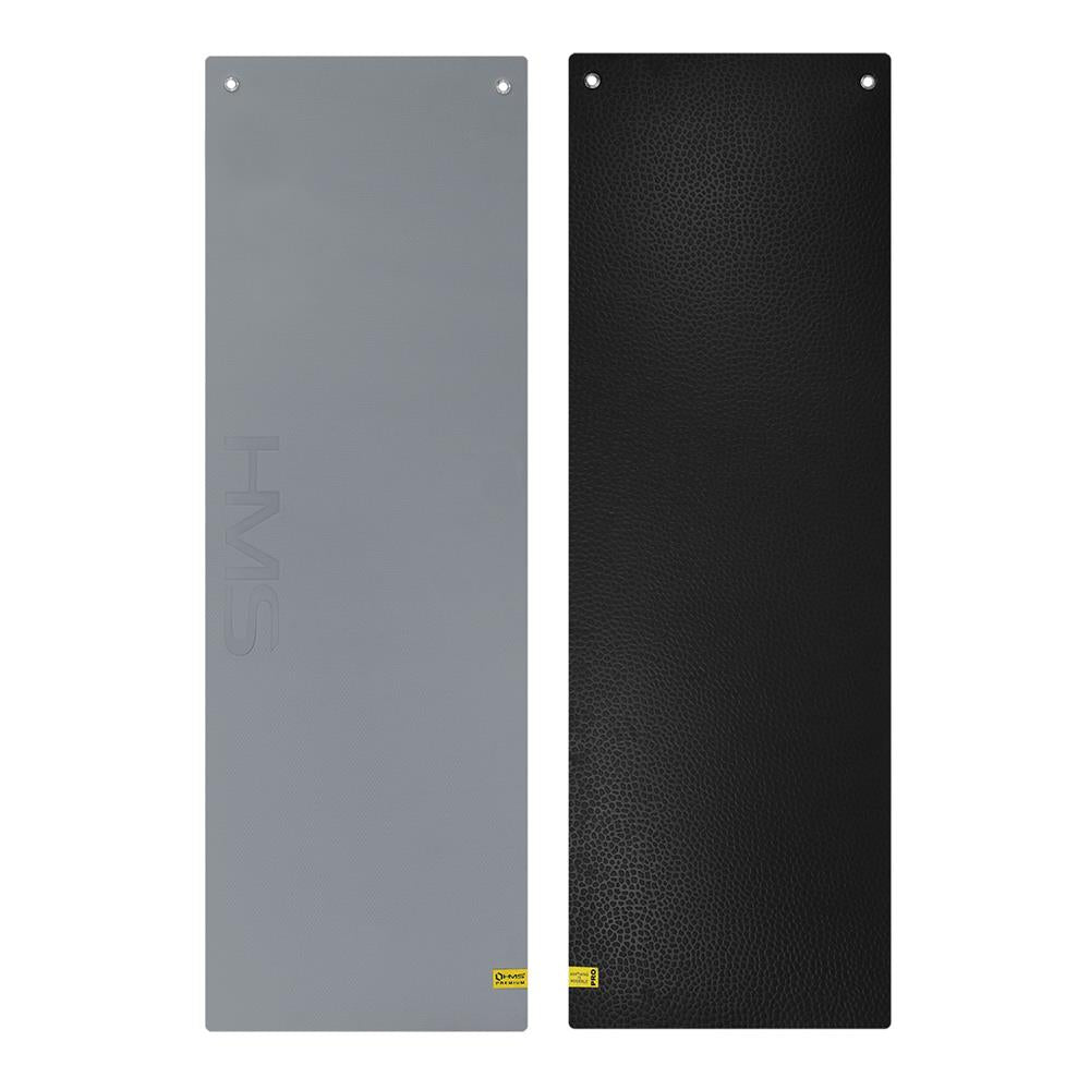 Fitnessmatte 180x60 cm 15 mm Grau/Schwarz | HMS Premium MFK03