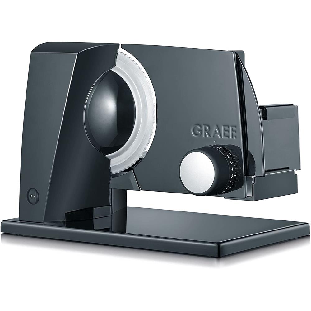 GRAEF Allesschneider SlicedKitchen S11002 schwarz Edelstahl-Wellenschliffmesser und Kindersicherung